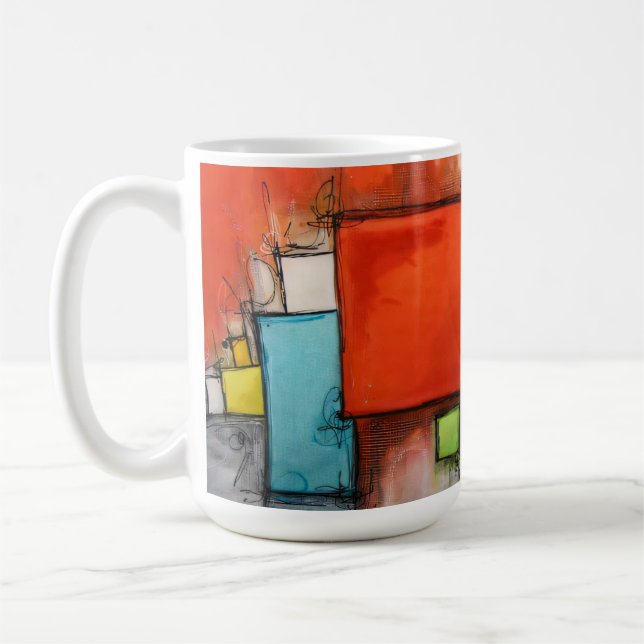 Moderne abstrakte Geometrie Kaffeetasse (Links)