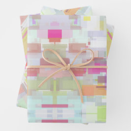 Moderne Abstrakte Geometrie und Farbigkeit Geschenkpapier Set