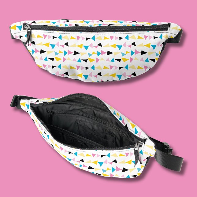 Moderne abstrakte geometrische bauchtasche (Colorful abstract triangle shapes 'confetti' design fanny pack with random geometric pattern)