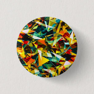 Moderne abstrakte geometrische bunte Kristallglas Button