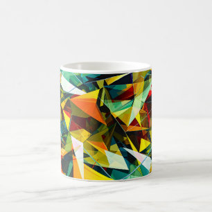 Moderne abstrakte geometrische bunte Kristallglas Kaffeetasse