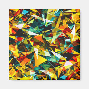 Moderne abstrakte geometrische bunte Kristallglas Magnet