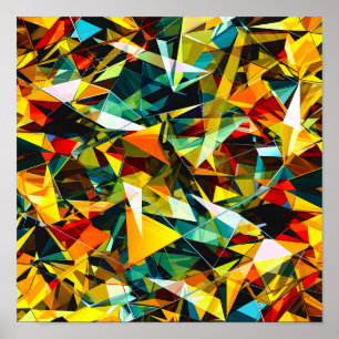 Moderne abstrakte geometrische bunte Kristallglas Poster