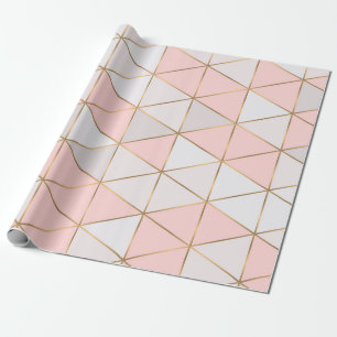 Moderne abstrakte geometrische Dreiecke Pfirsich G Geschenkpapier