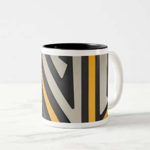 Moderne abstrakte geometrische Dreiecks-Muster Zweifarbige Tasse