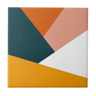 Moderne abstrakte geometrische Farbblockmuster Fliese