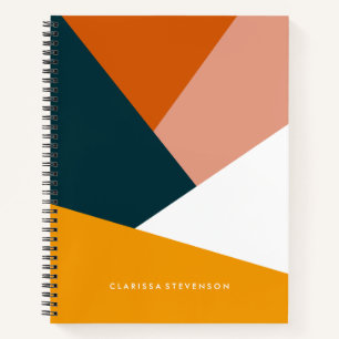 Moderne abstrakte geometrische Farbblockmuster Notizbuch