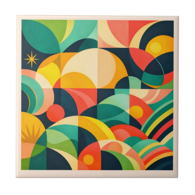 Moderne Abstrakte Geometrische Fliese (Vorderseite)