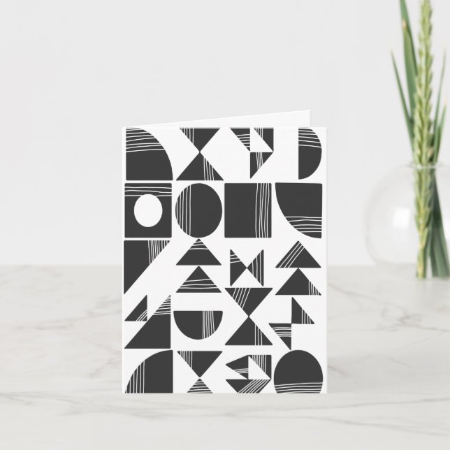 Moderne Abstrakte geometrische Formen | Schwarz un (Vorderseite)