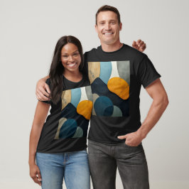 Moderne Abstrakte Geometrische Formen Texturierte T-Shirt