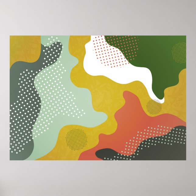 Moderne abstrakte geometrische Komposition mit Dek Poster (Vorne)