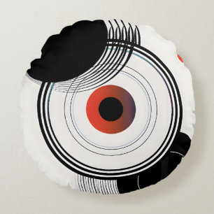 Moderne Abstrakte Geometrische Kreise Minimalistis Rundes Kissen