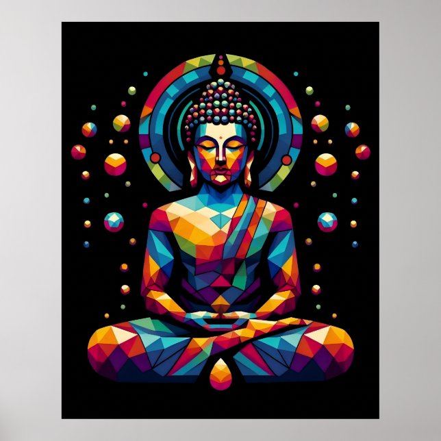 Moderne abstrakte geometrische Kunst | Gautama Bud Poster (Vorne)