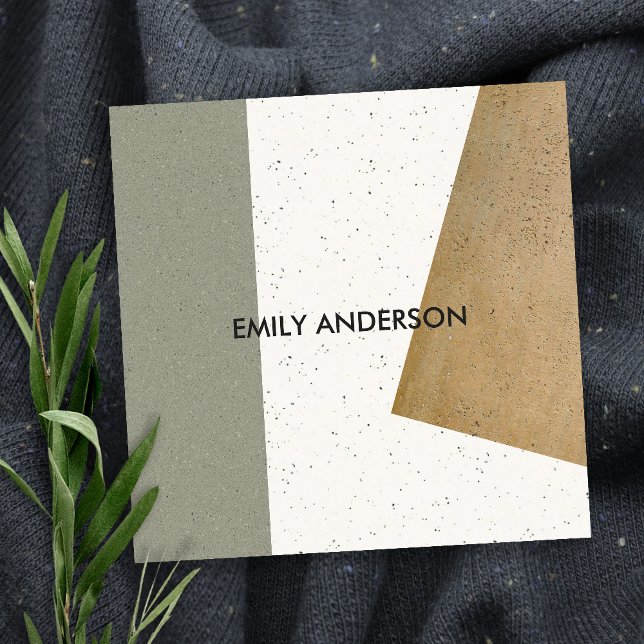 MODERNE ABSTRAKTE GEOMETRISCHE KUNST KERAMIK TEXTU QUADRATISCHE VISITENKARTE (Von Creator hochgeladen)