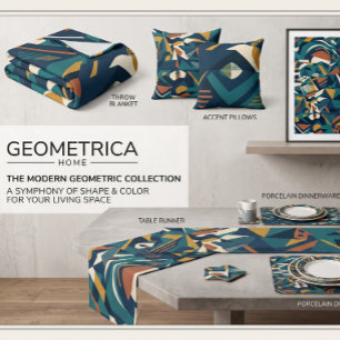 Moderne abstrakte geometrische Kunst - Retro Türki Kurzer Tischläufer