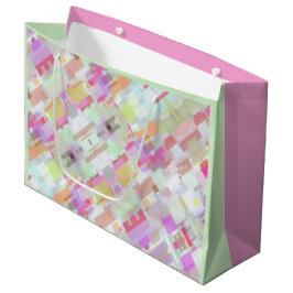 Moderne Abstrakte geometrische Kunst Rosa, Grün Große Geschenktüte