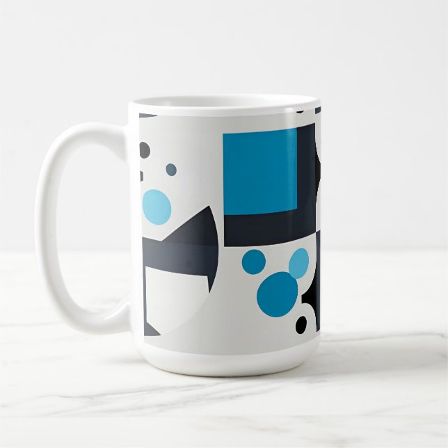 Moderne Abstrakte geometrische Kunstwerke Kaffeetasse (Links)