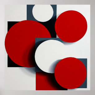 🔴 Moderne abstrakte geometrische minimalistische  Poster
