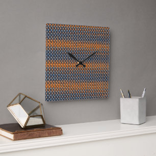 Moderne abstrakte geometrische Musterdesign 1286 Quadratische Wanduhr