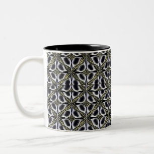 Moderne abstrakte geometrische Rhythmus-Muster 128 Zweifarbige Tasse