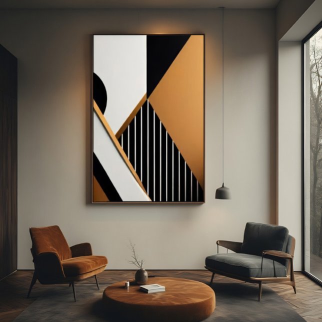 Moderne abstrakte geometrische Schwarz und Hellbra Poster (Von Creator hochgeladen)