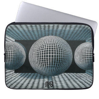 Moderne abstrakte geometrische Schwarz-Weiß-Muster Laptopschutzhülle