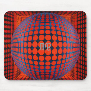 Moderne abstrakte geometrische schwarze rote blaue mousepad