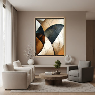 Moderne abstrakte geometrische texturierte Erde Poster