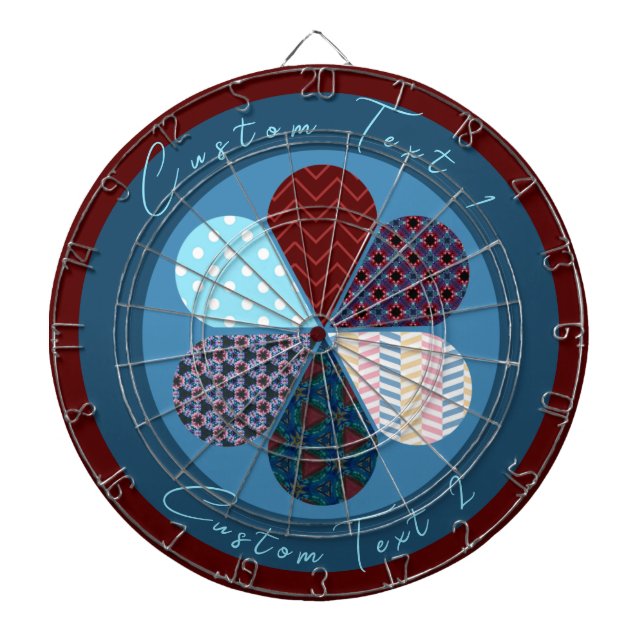 MODERNE ABSTRAKTE GEOMTRISCHE GEMUSTERTE DESIGN RE DARTSCHEIBE (vorne)
