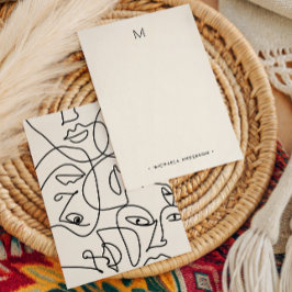 Moderne Abstrakte Gesichtserkennung für Monogramm Mitteilungskarte