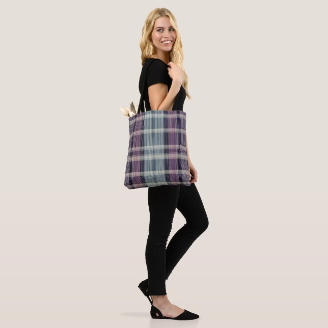 Moderne abstrakte gestreifte Karomuster 1328 Tasche (Am Model)