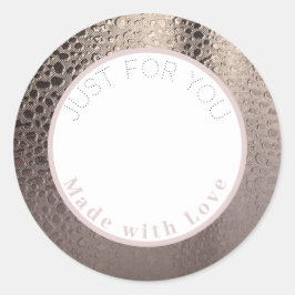 Moderne Abstrakte Glam Rosa Rose Gold Makeup Label Runder Aufkleber