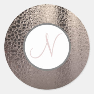 Moderne Abstrakte Glamour Silber Rosa Hauch Roségo Runder Aufkleber