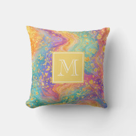 Moderne abstrakte Glitter-Blumen-Monogramm-Design  Kissen