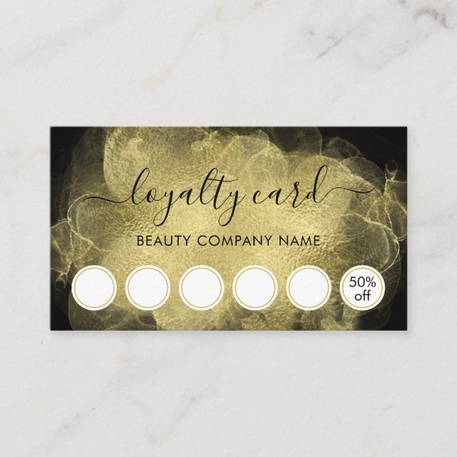 Moderne Abstrakte Gold Ink Treuekarte Visitenkarte (Vorderseite)