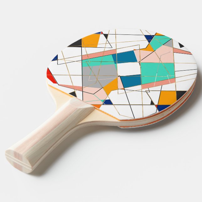 Moderne Abstrakte goldengeometrische Stroke Tischtennis Schläger (Vorderseite)