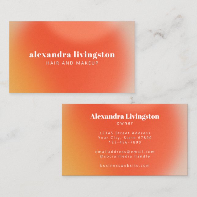 Moderne Abstrakte Gradient Creative Künstlerisch O Visitenkarte (Vorne/Hinten)