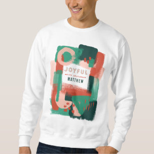 Moderne abstrakte Grafik Rot, Rosa + Grün fröhlich Sweatshirt
