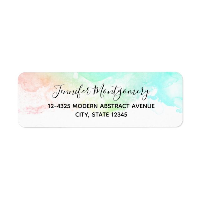 Moderne Abstrakte Green & Blue Watercolor-Wirbel (Vorne)