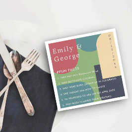 Moderne Abstrakte Groovy Fun Fakten Hochzeit Serviette