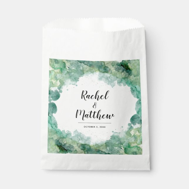 Moderne Abstrakte Grüne Hochzeit Geschenktütchen (Vorderseite)