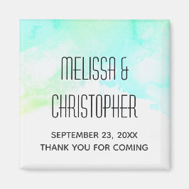 Moderne Abstrakte grüne und blaue Wasserfarbe Viel Magnet