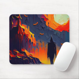 Moderne Abstrakte Halloween-Nacht Mousepad