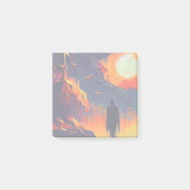 Moderne Abstrakte Halloween-Nacht Post-it Klebezettel (Vorderseite)