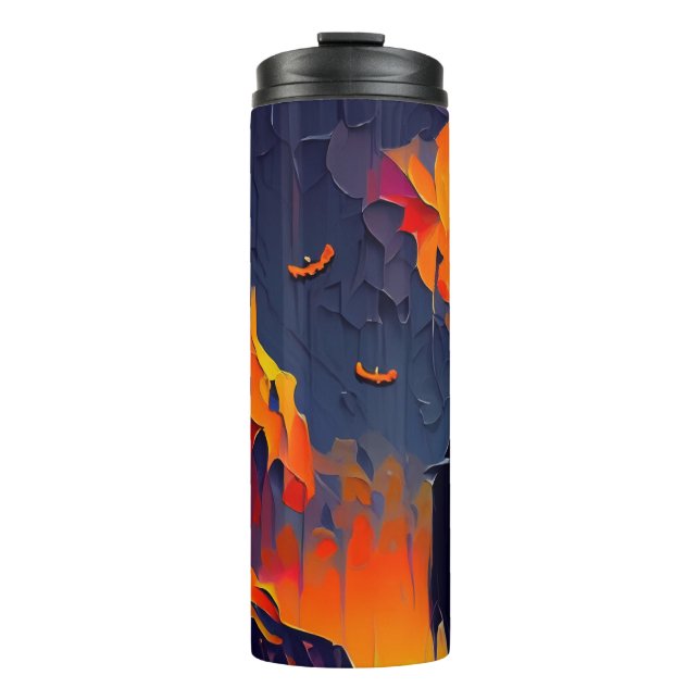 Moderne Abstrakte Halloween-Nacht Thermosbecher (Vorderseite)