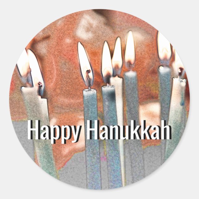 Moderne Abstrakte Hanukka Runder Aufkleber (Vorderseite)