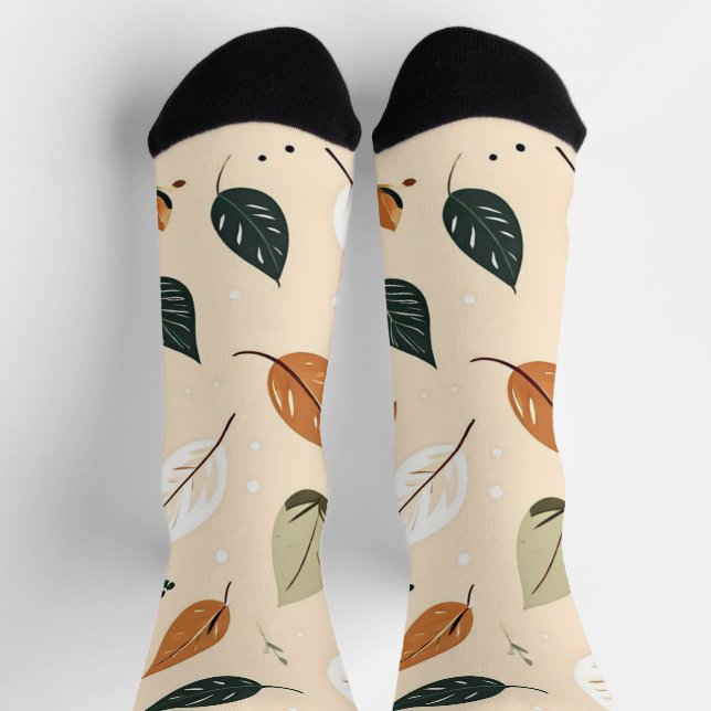Moderne abstrakte Herbstlaub-Muster-Socken Socken (Oben)