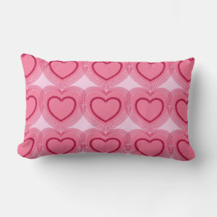 Moderne Abstrakte Herzen - Azalea Pink Lendenkissen