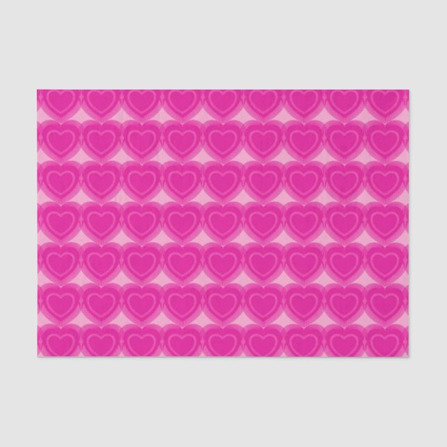Moderne Abstrakte Herzen - Fuchsia Pink Seidenpapier (Vorderseite)