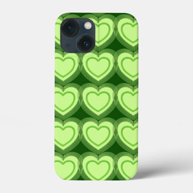 Moderne Abstrakte Herzen - Limettengrün Case-Mate iPhone Hülle (Rückseite)